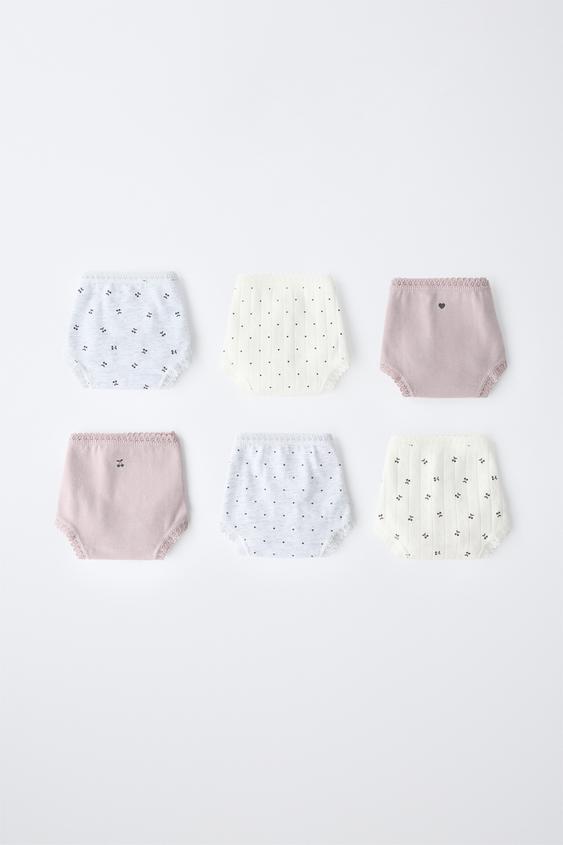 1 1/2-6 YEARS / PACK OF SIX PRINTED BRIEFS - Lilac / White by Zara - Image 0