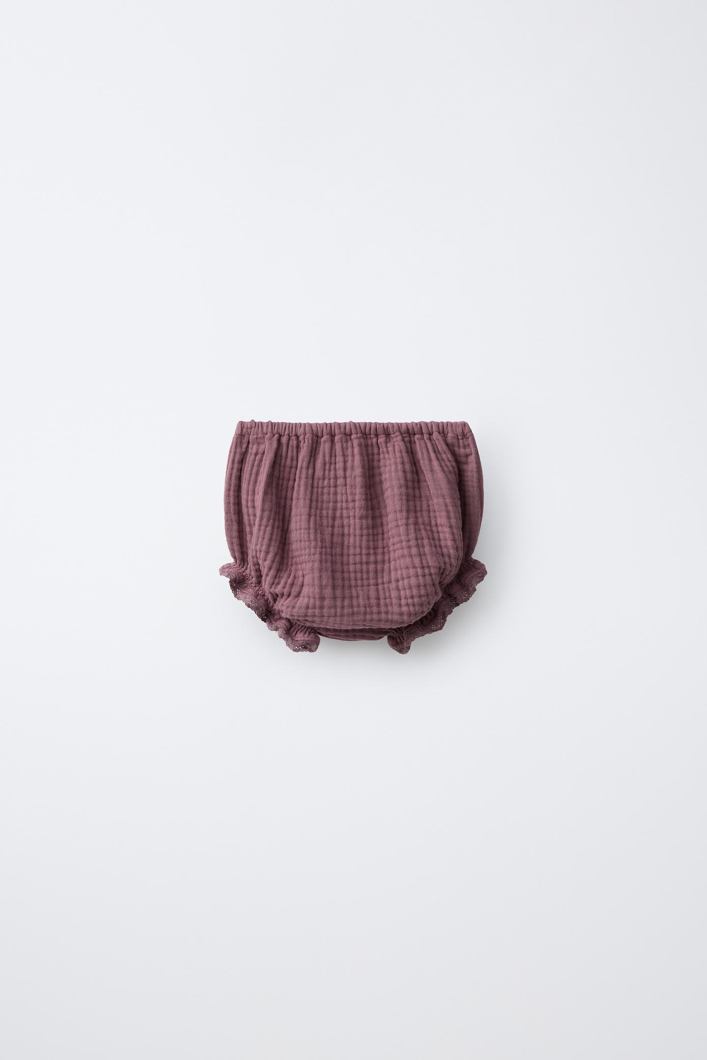 Трусы-брифы для детей, кружево — Zara, цвет: Розовато-лиловый — фото 3