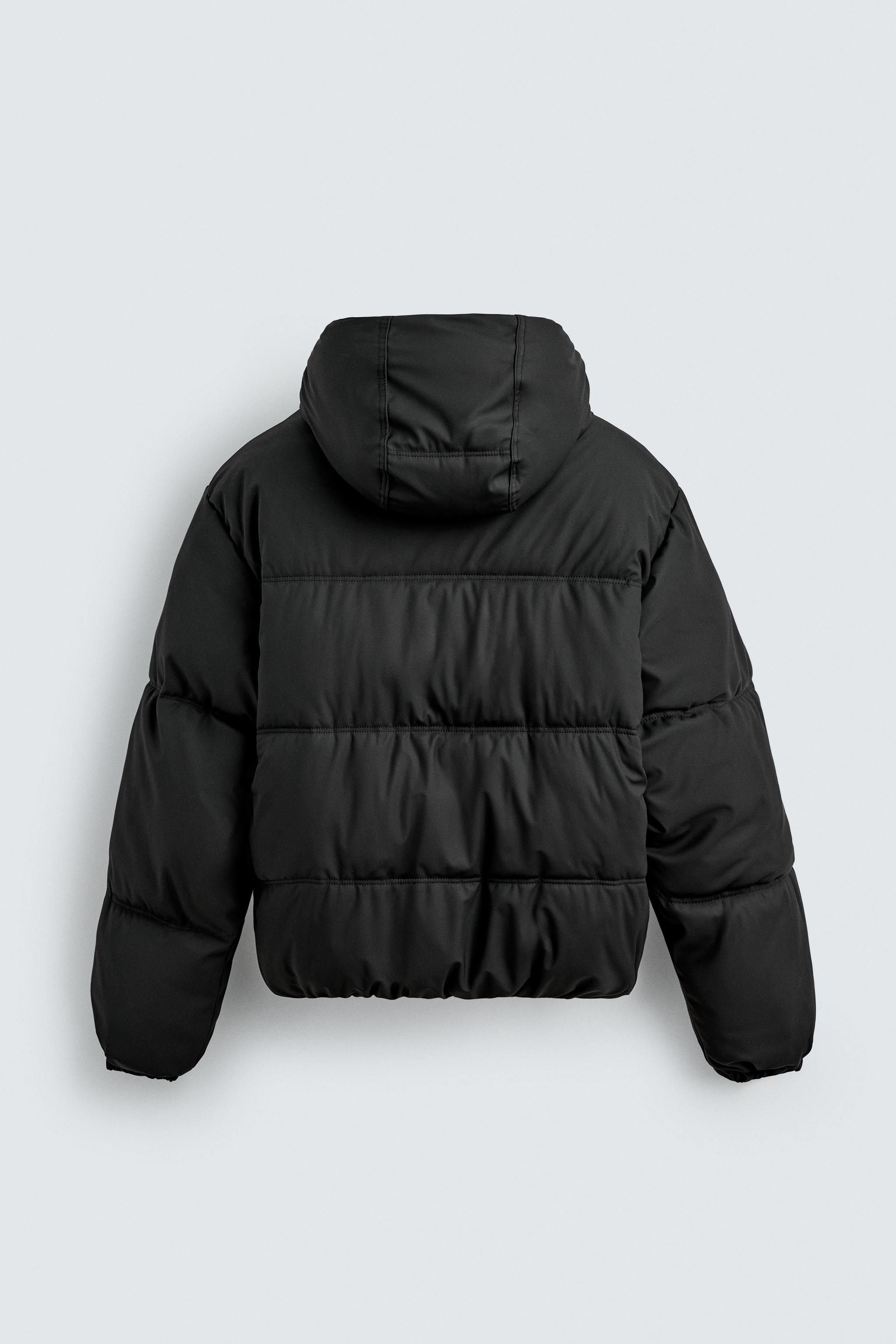 RUBBERIZED COMBINATION PUFFER JACKET - Black | ZARA United States