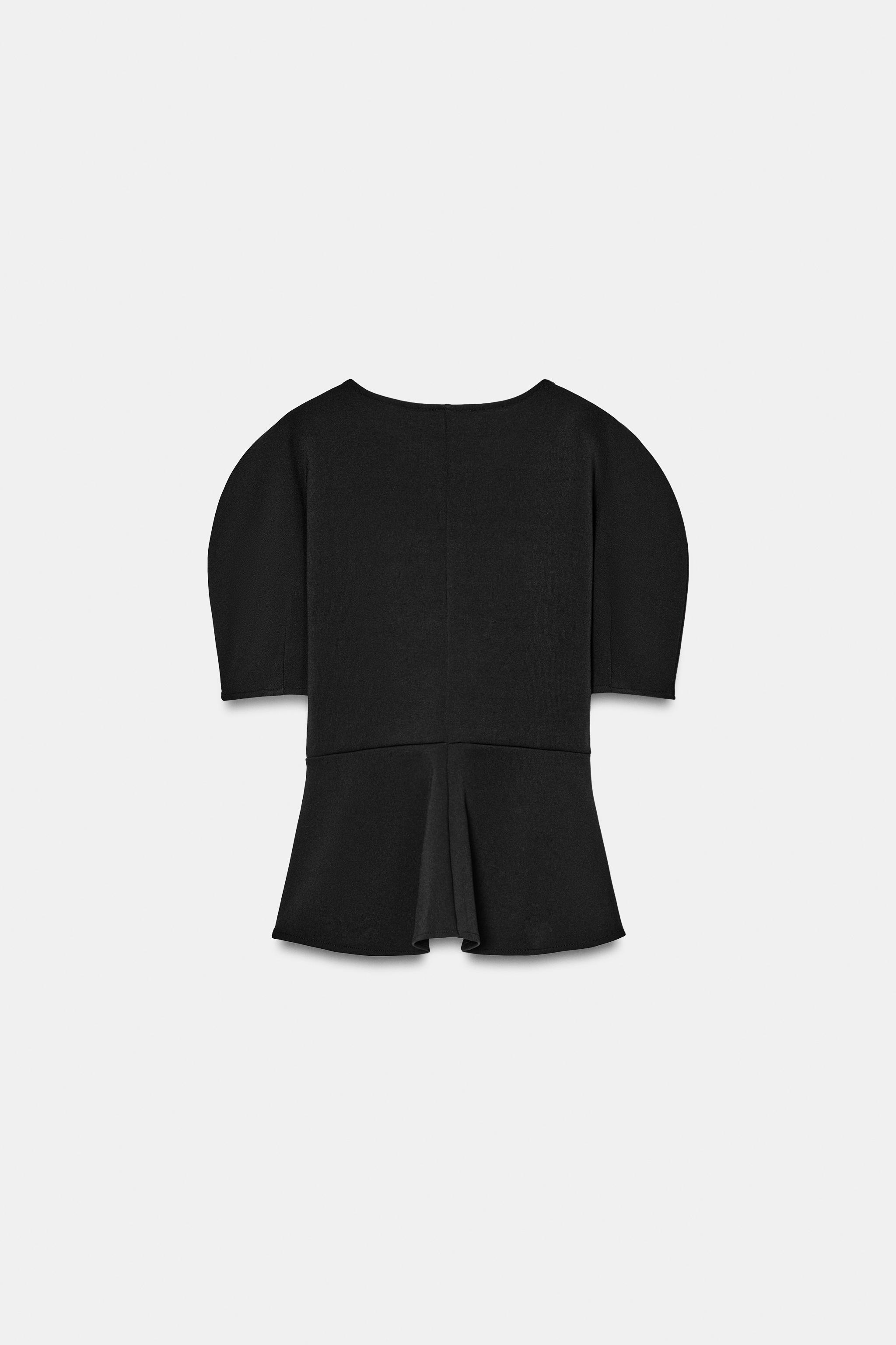 SOFT PEPLUM TOP - Black | ZARA United States
