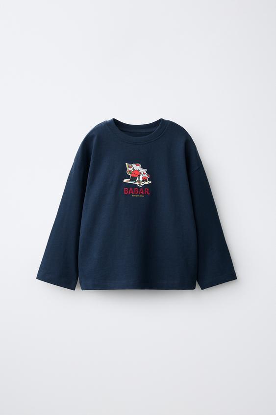 BABAR™ EMBROIDERED T-SHIRT - Midnight blue de Zara - Imagen 0