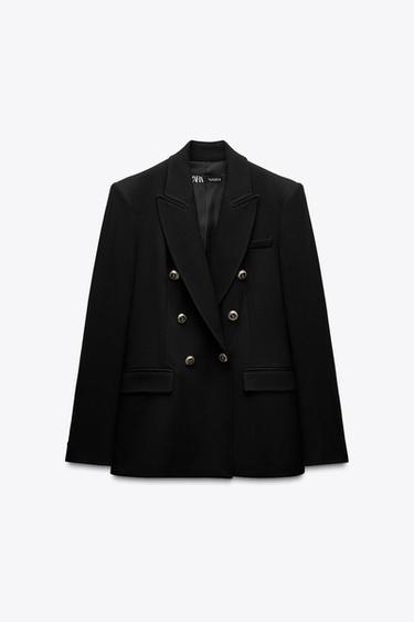 BLAZER ENTALLADA CRUZADA - Negro de Zara