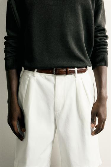 DRESS LEATHER BELT - Brown by Zara - Image 0