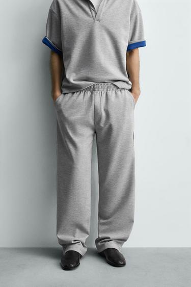 بنطلون رقعة بطاقة - رمادي فيجوريه by Zara