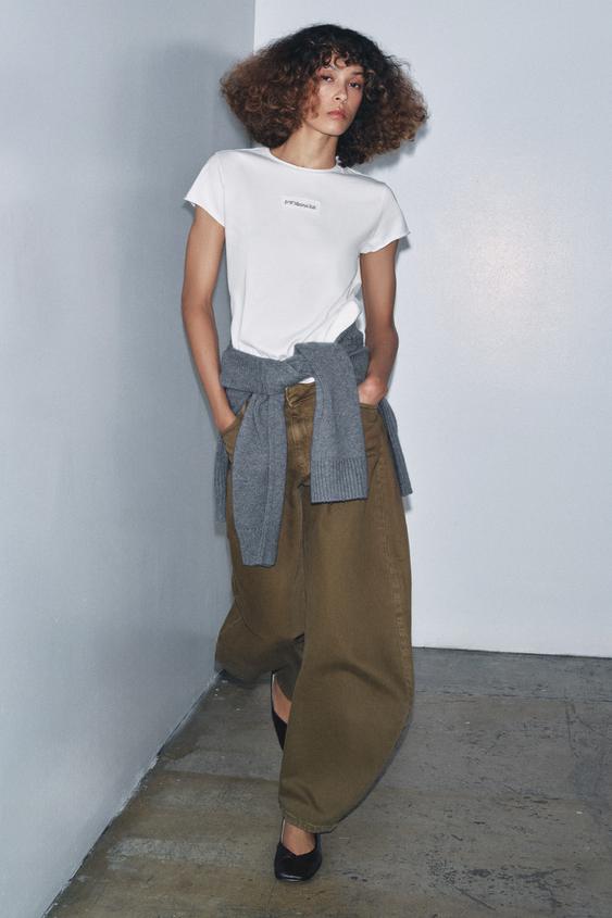 EMBROIDERED TEXT T-SHIRT