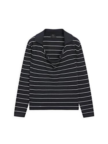 Jersey polo punto rayas algodón - Marino de Zara
