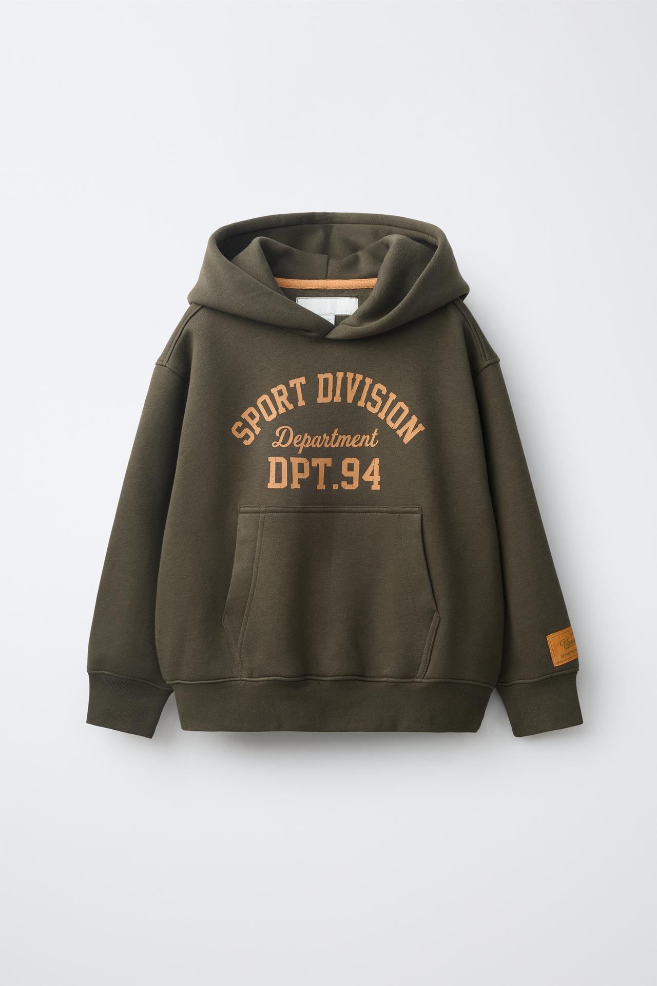 VARSITY TEXT HOODIE — Mid-green