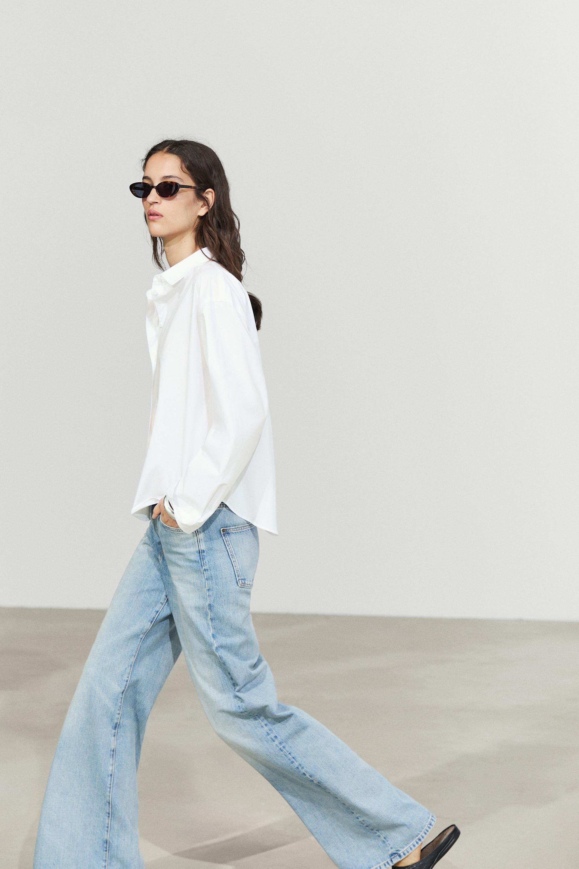 Chemise en popeline 100 % coton avec détail au dos