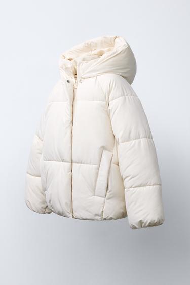 HOODED PADDED JACKET - Ecru by Zara - Image 1