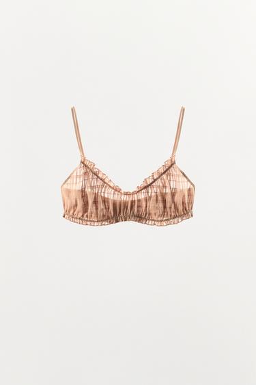 BRALETTE MIT ELASTISCHEN RAFFUNGEN - Hellrosa  von Zara