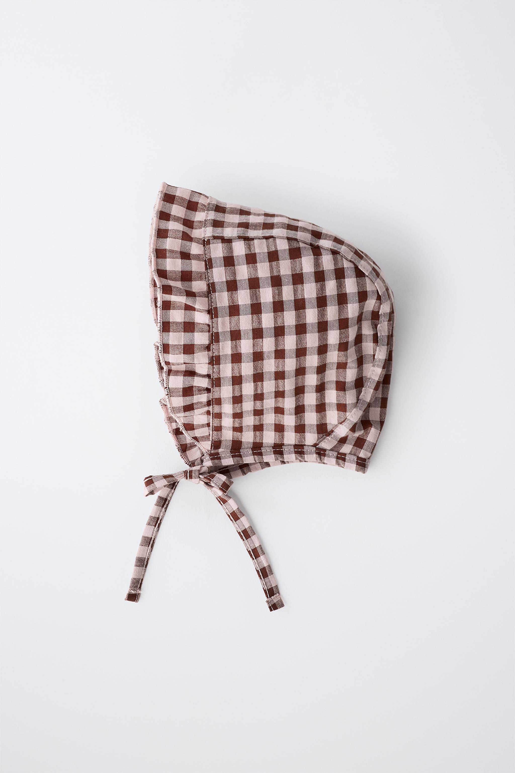Zara GINGHAM RUFFLE BONNET — фото 4