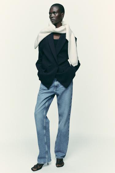 VESTE OVERSIZE À ÉPAULETTES - Bleu marine de Zara