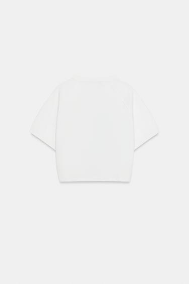 GILET COURT EN MAILLE ZIPPÉ - Blanc de Zara - Image 5