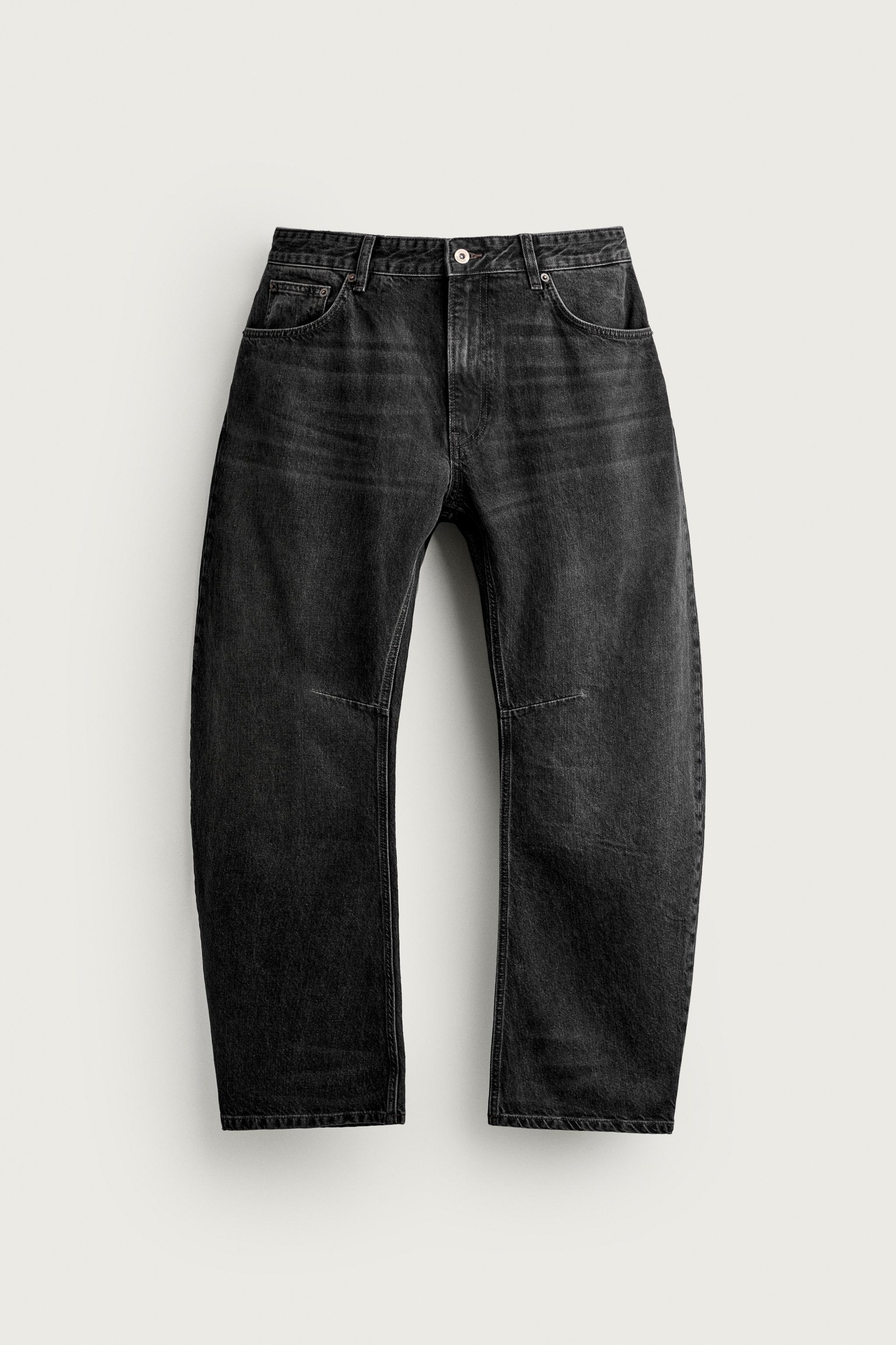 STRAIGHT BARREL FIT JEANS — Charcoal