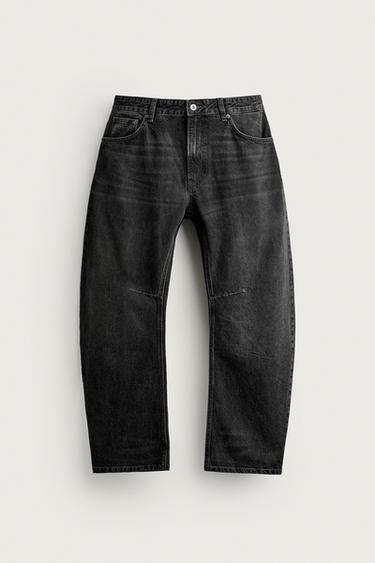 STRAIGHT BARREL FIT JEANS - Charcoal by Zara