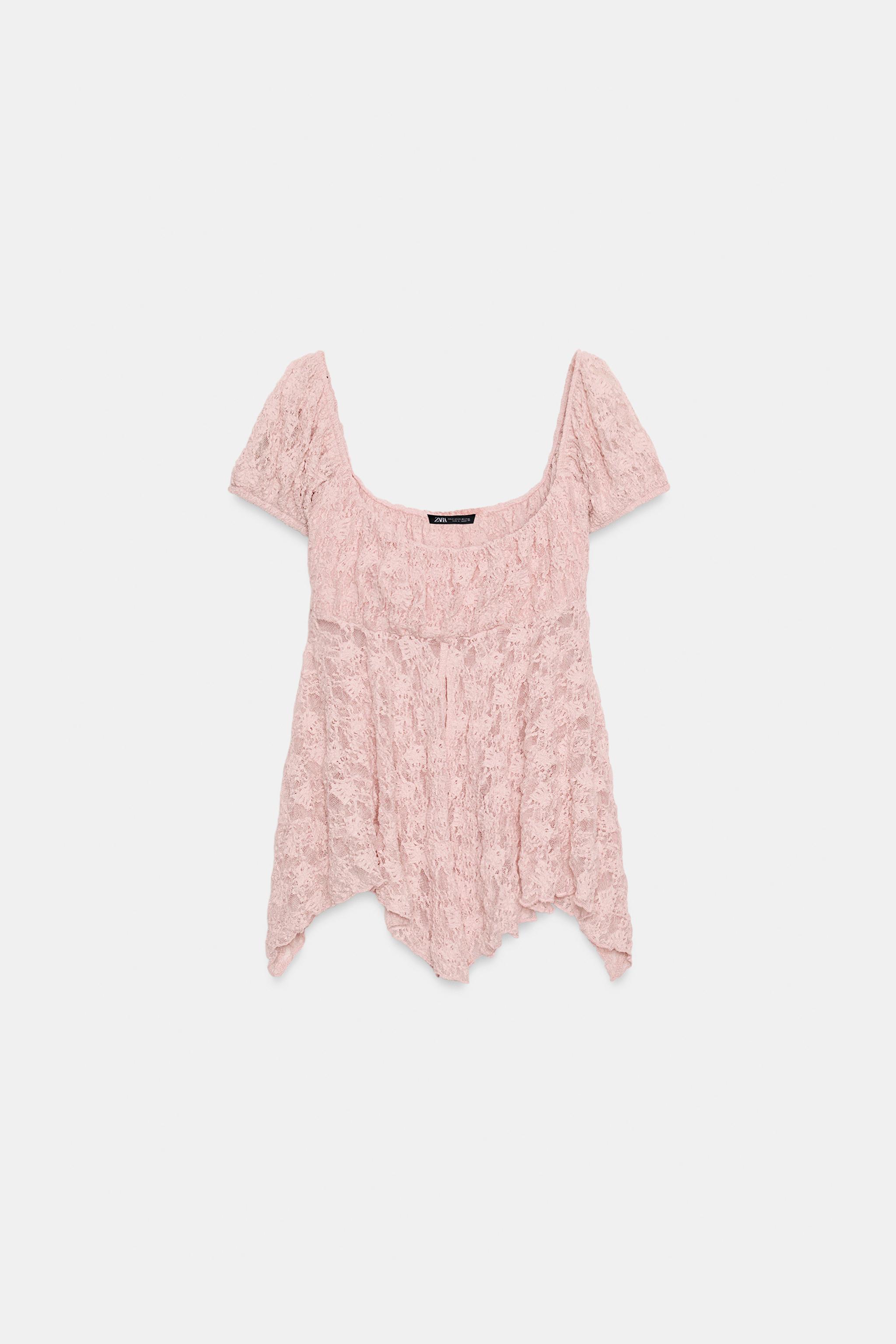 ROMANTIC LACE TOP — Pastel pink