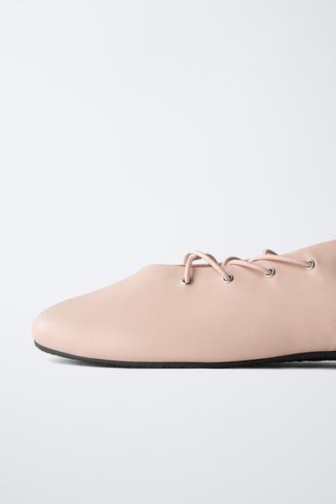 LACE-UP SLINGBACK BALLET FLATS - Pink by Zara - Image 5