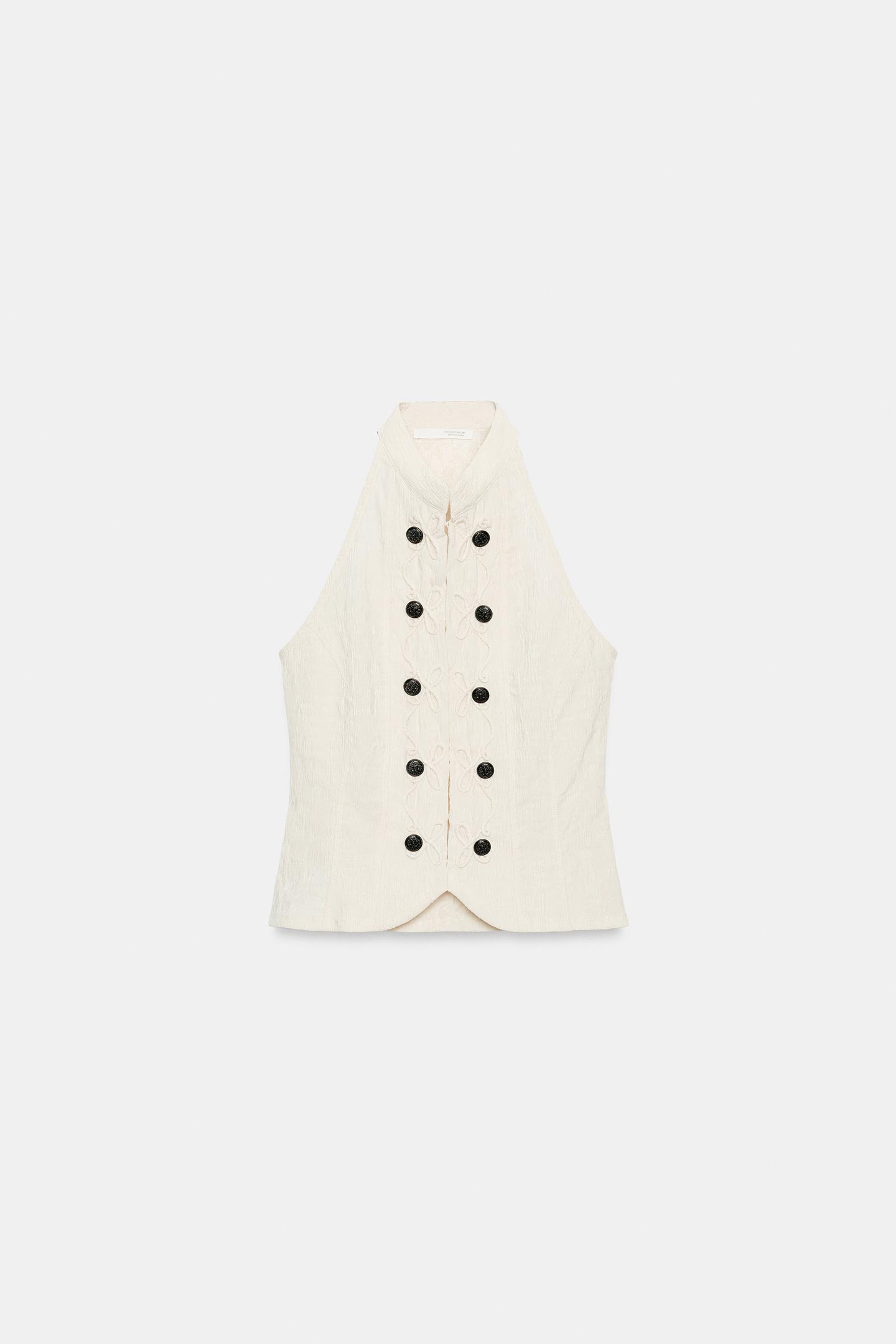 Женский жилет Zara Halter Neck Vest, цвет: Экрю — фото 6