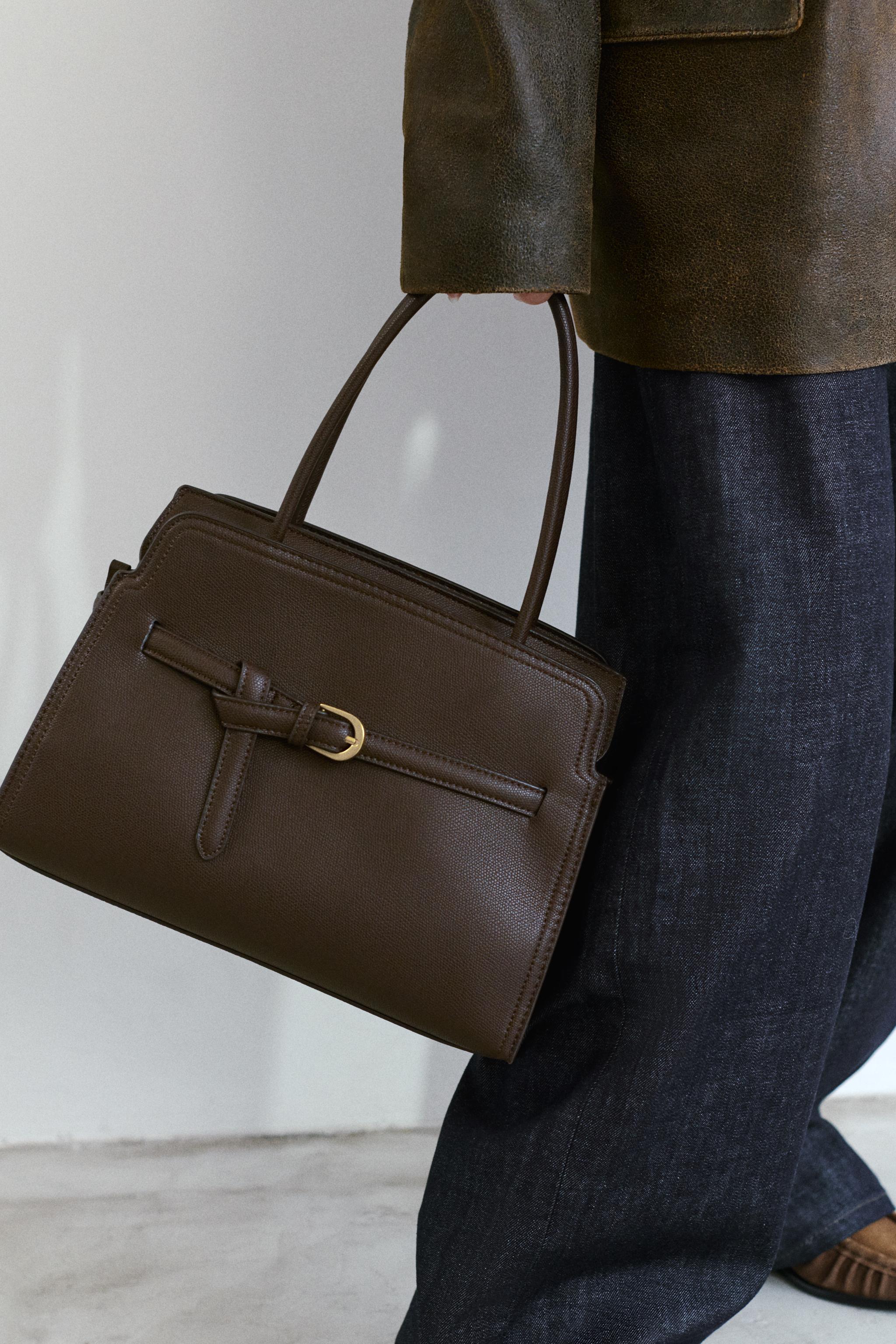 テールドシエルセット バックヴィンテージ10本 バックルディテール シティバッグ - チョコレート | ZARA Japan / 日本