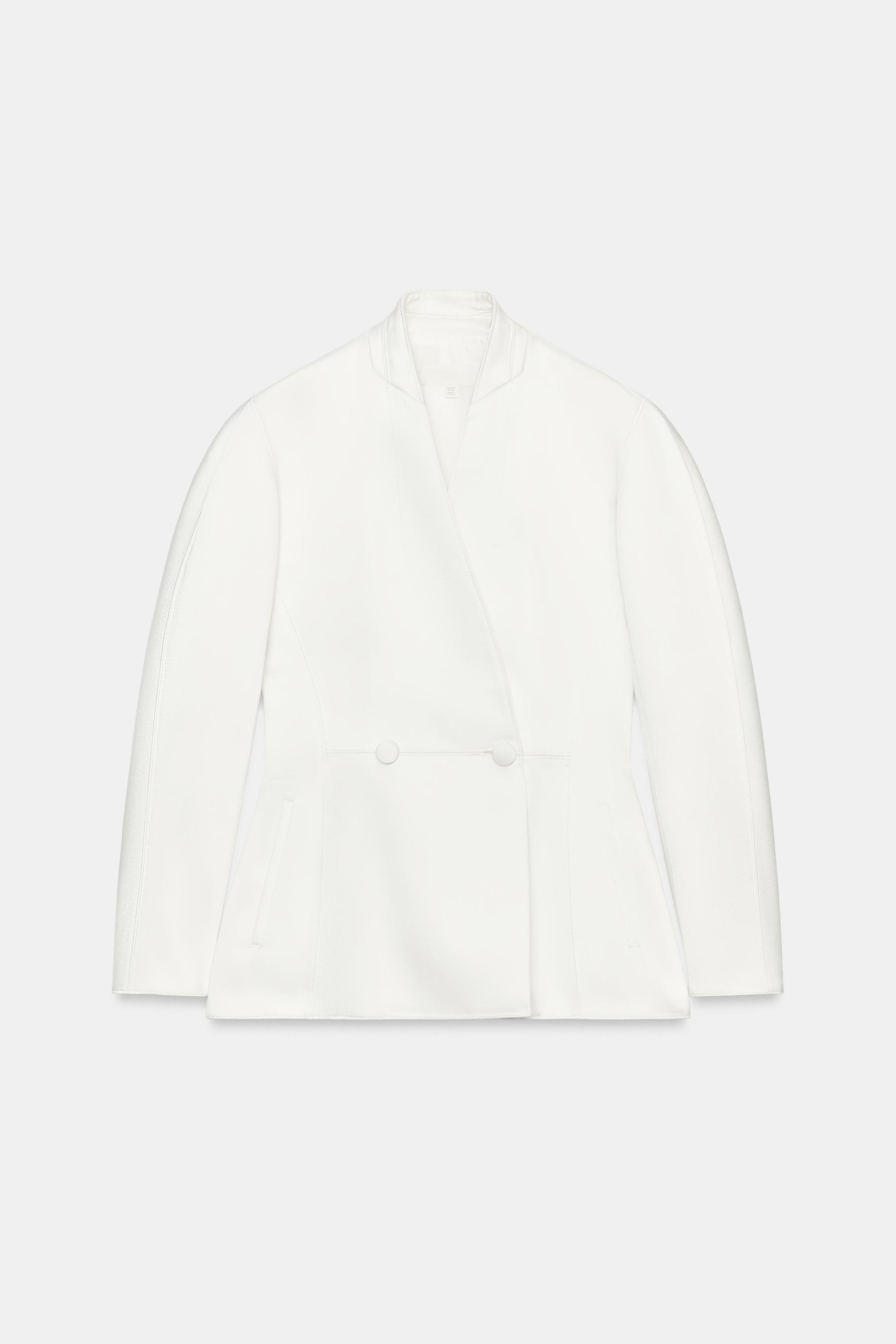Женские пиджаки Zara SATIN DOUBLE-BREASTED BLAZER — фото 9