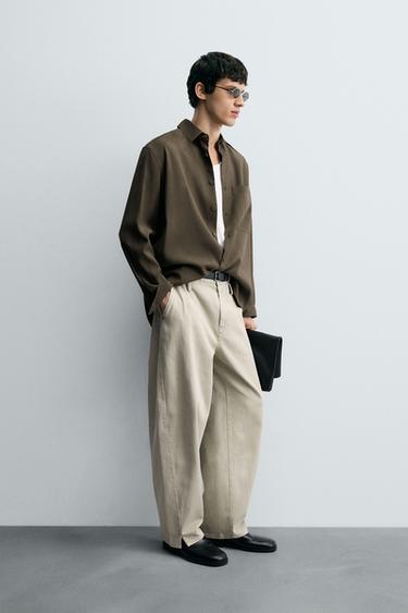 CHEMISE FLUIDE COUPE DÉCONTRACTÉE - Kaki de Zara - Image 3