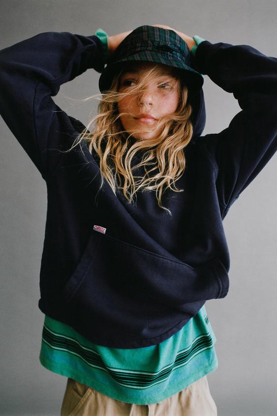 EMBROIDERED HOODIE - Blue by Zara - Image 0