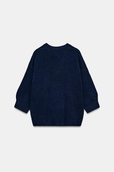 GILET 100% LAINE MANCHES BOUFFANTES - Bleu marine de Zara - Image 6