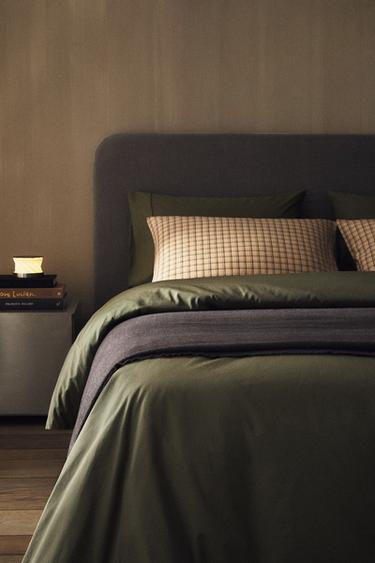 PERCALE DUVET COVER (300 THREAD COUNT) - Green by Zara