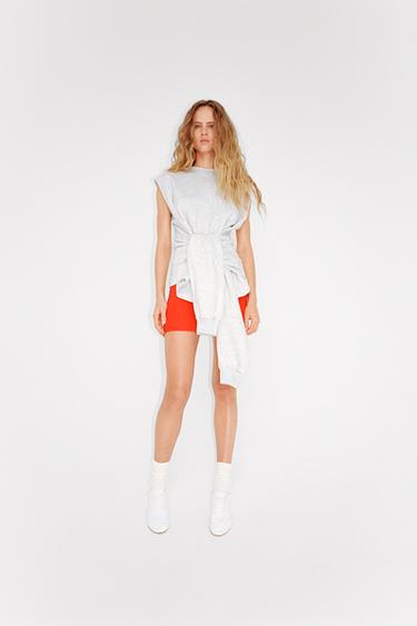 КОРОТКОЕ ПЛАТЬЕ С ВОЛАНАМИ — СЕРЫЙ С МЕЛАНЖЕВЫМ ЭФФЕКТОМ от Zara — изображение 0