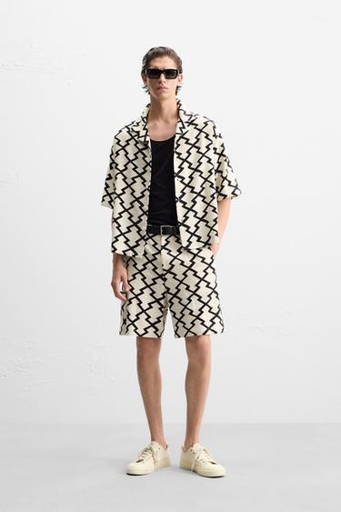 CONJUNTO ESTAMPADO GEOMÉTRICO - Rojo fuerte de Zara
