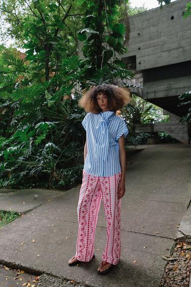 CAMISA RAYAS LAZO - Azul / Blanco de Zara