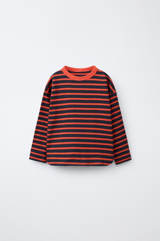 STRIPED PRINTED T-SHIRT - Cherry red by Zara - Image 0