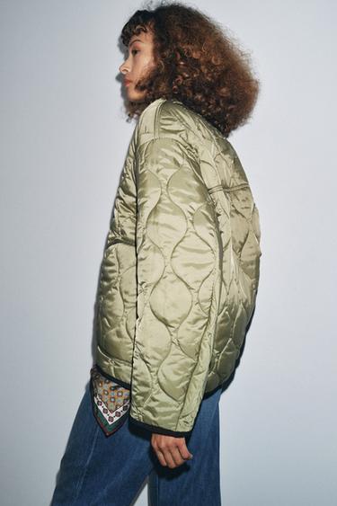 ZW COLLECTION REVERSIBLE QUILTED JACKET - Black / Green by Zara - Image 3