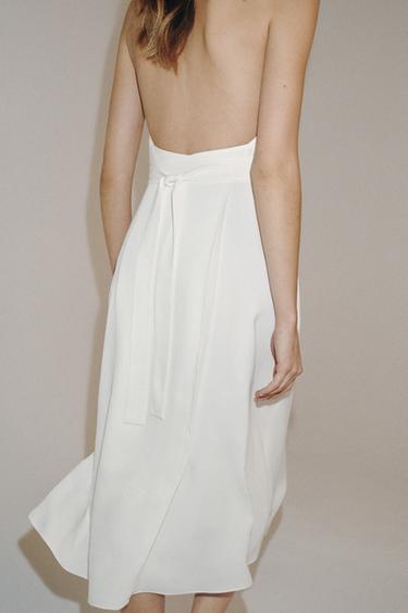 ZW COLLECTION FLOWING HALTER DRESS - Oyster-white by Zara - Image 4