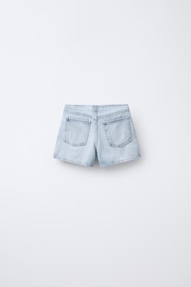 BERMUDA EN DENIM SANS BOUTONS À LA TAILLE - Bleu clair de Zara - Image 1