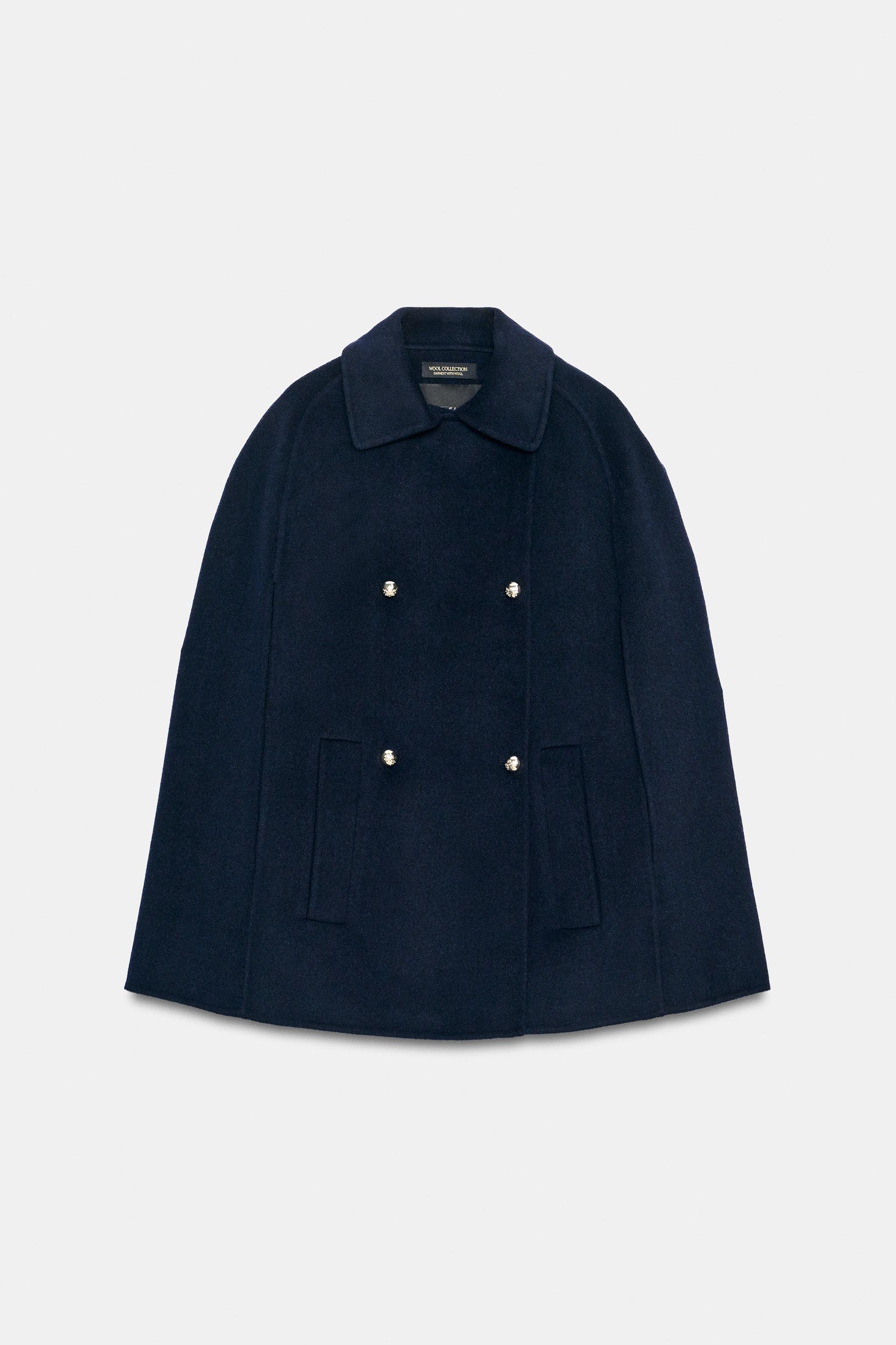 ZW COLLECTION WOOL BLEND BUTTON CAPE