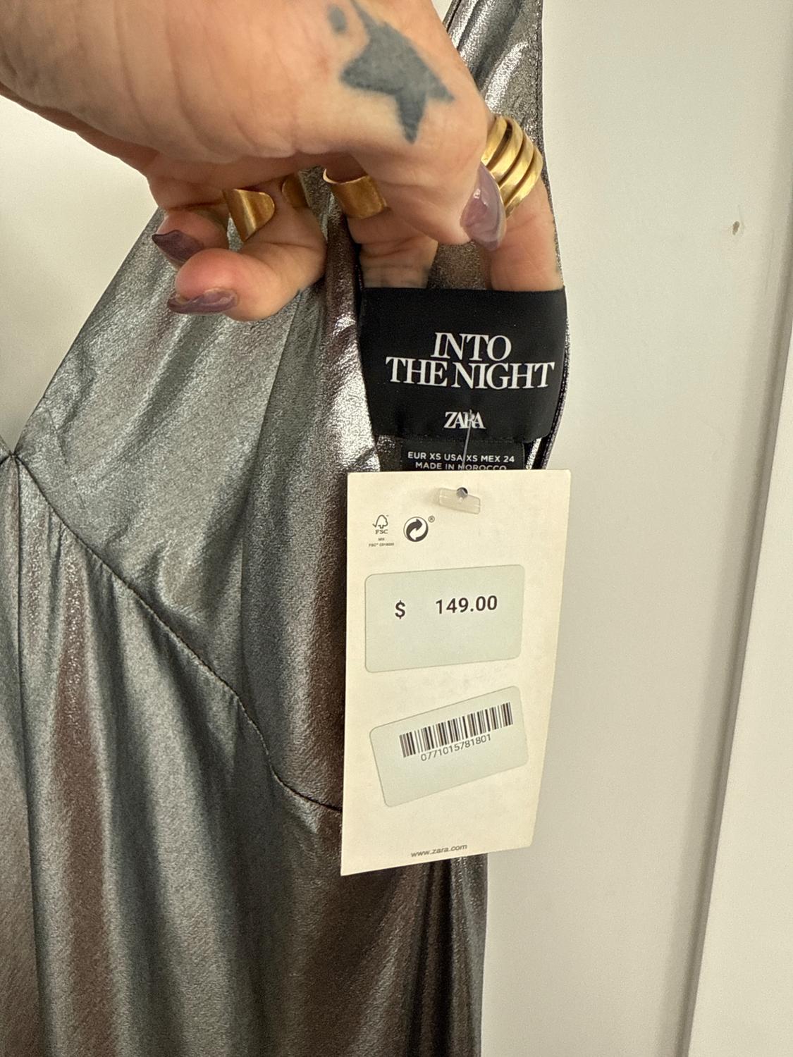 METALLIC DRESS WITH STRAPS