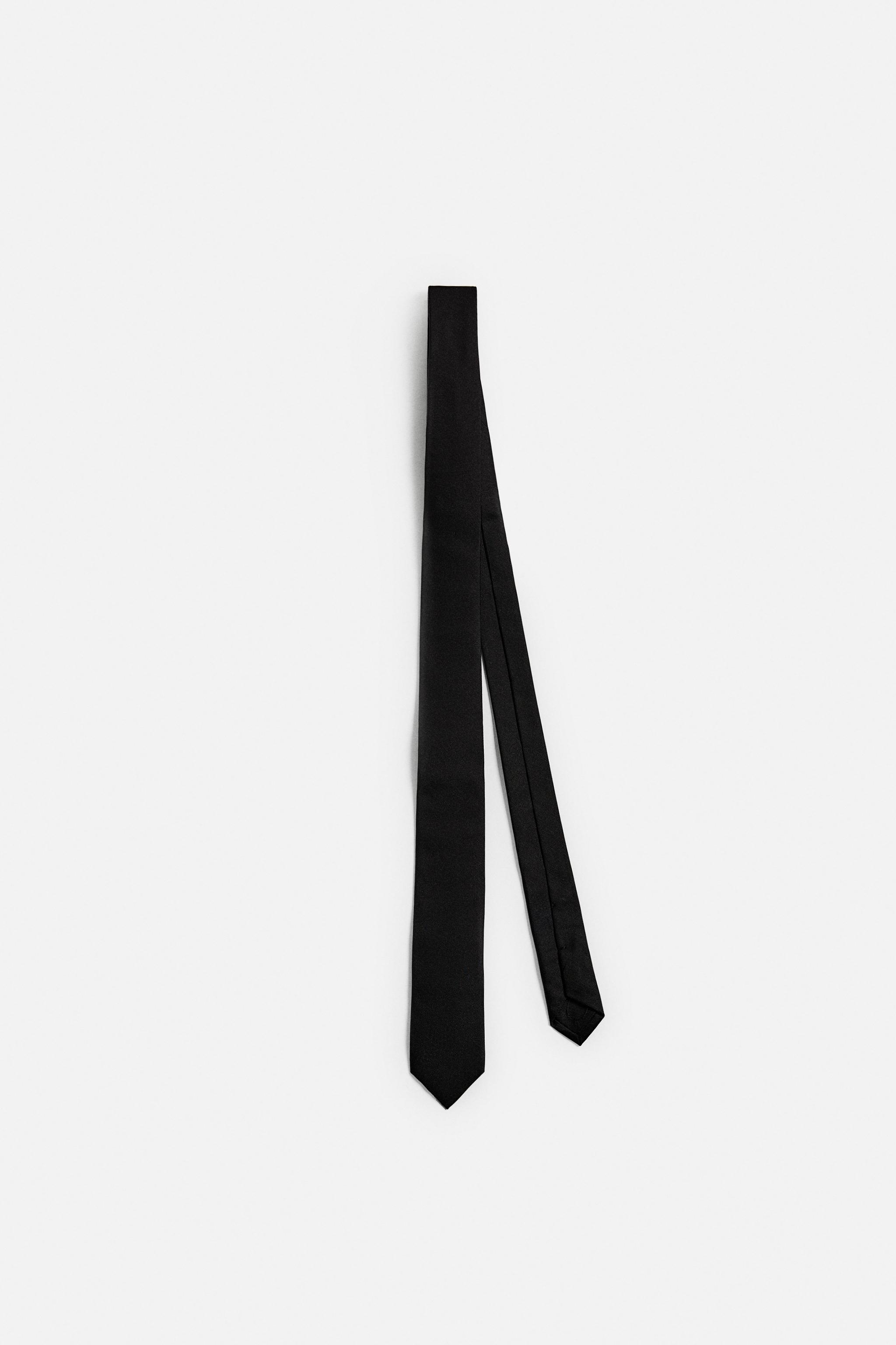SLIM 100% SILK TIE - Black | ZARA United States