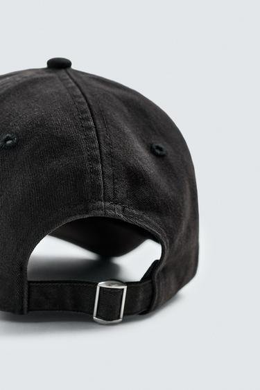 WASHED CAP WITH PRINTED TEXT - Anthracite grey by Zara - Image 7