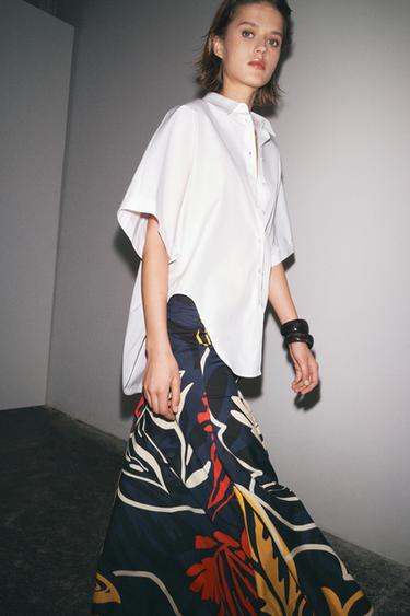 ZW COLLECTION 府綢襯衫 - 白色 by Zara