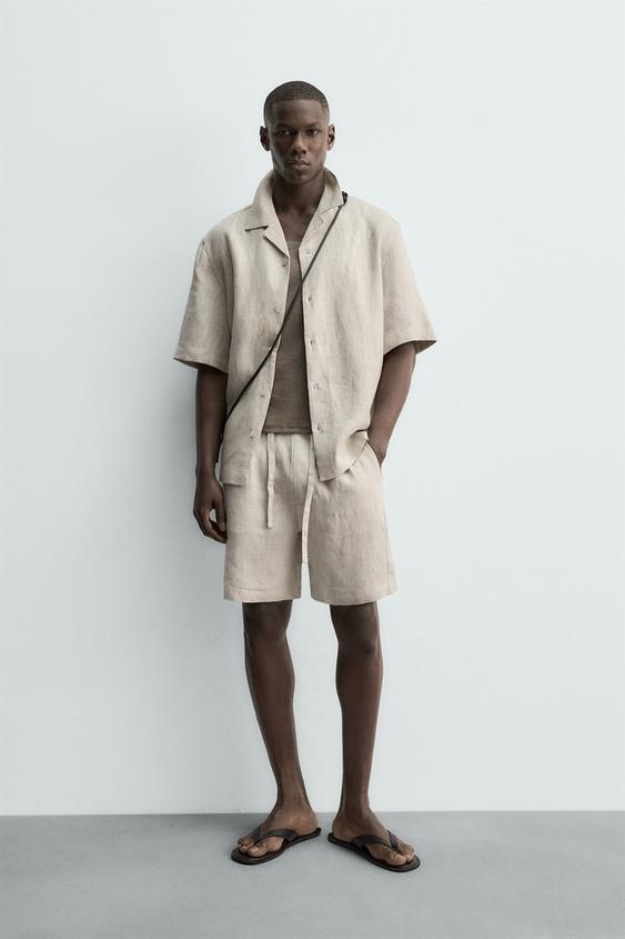 100% LINEN RELAXED FIT SHORTS