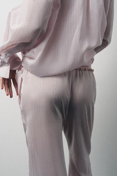 STRIPED PYJAMA TROUSERS - Pink by Zara - Image 4