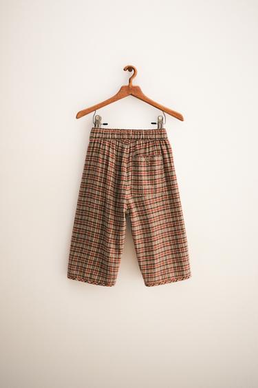 ZARA TIMELESS - CHECKERED BAGGY TROUSERS - Brown by Zara - Image 1