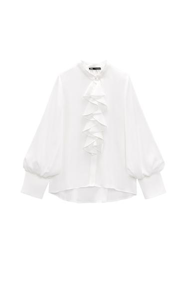 FLOWY SATIN EFFECT SHIRT