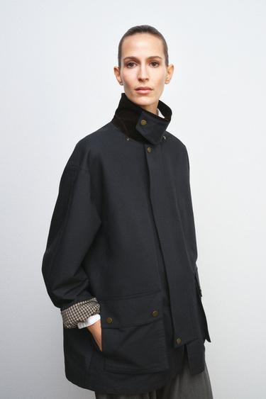 TRENCH CAPUCHE COL CONTRASTE ZW COLLECTION LIMITED EDITION - Bleu de Zara - Image 4