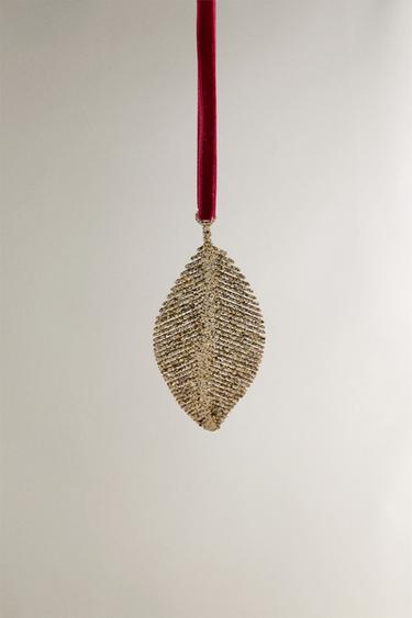 SPARKLY LEAF CHRISTMAS TREE DECORATION - Cava by Zara - Image 1