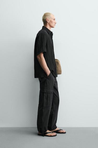 CHEMISE FLUIDE STRUCTURÉE EN RELIEF - Noir de Zara - Image 3