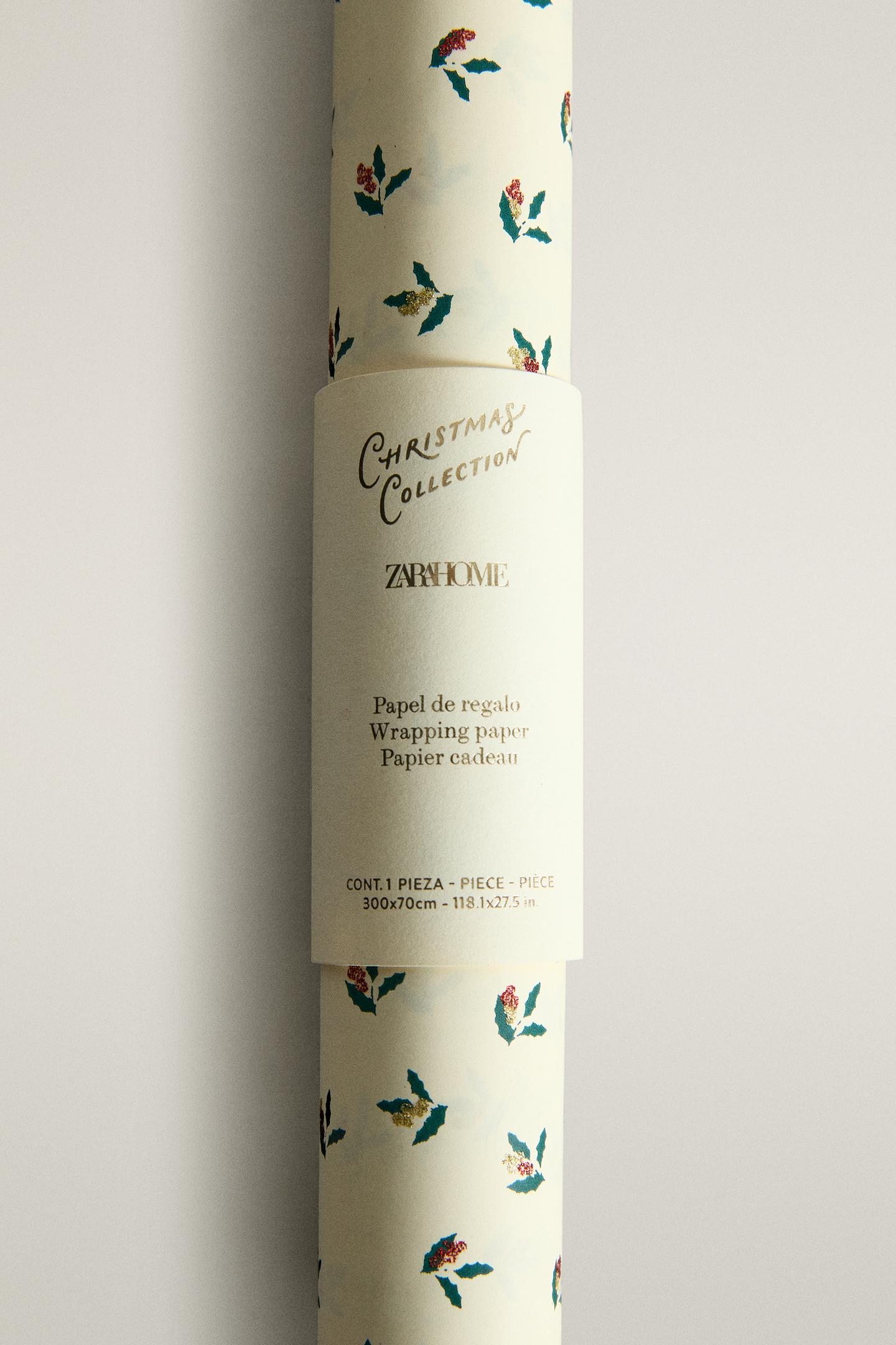 Zara Christmas Holly Wrapping Paper, цвет: Белый — фото 2
