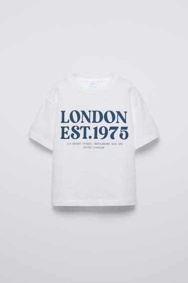 CAMISETA ESTAMPADA TEXTO - Blanco roto de Zara