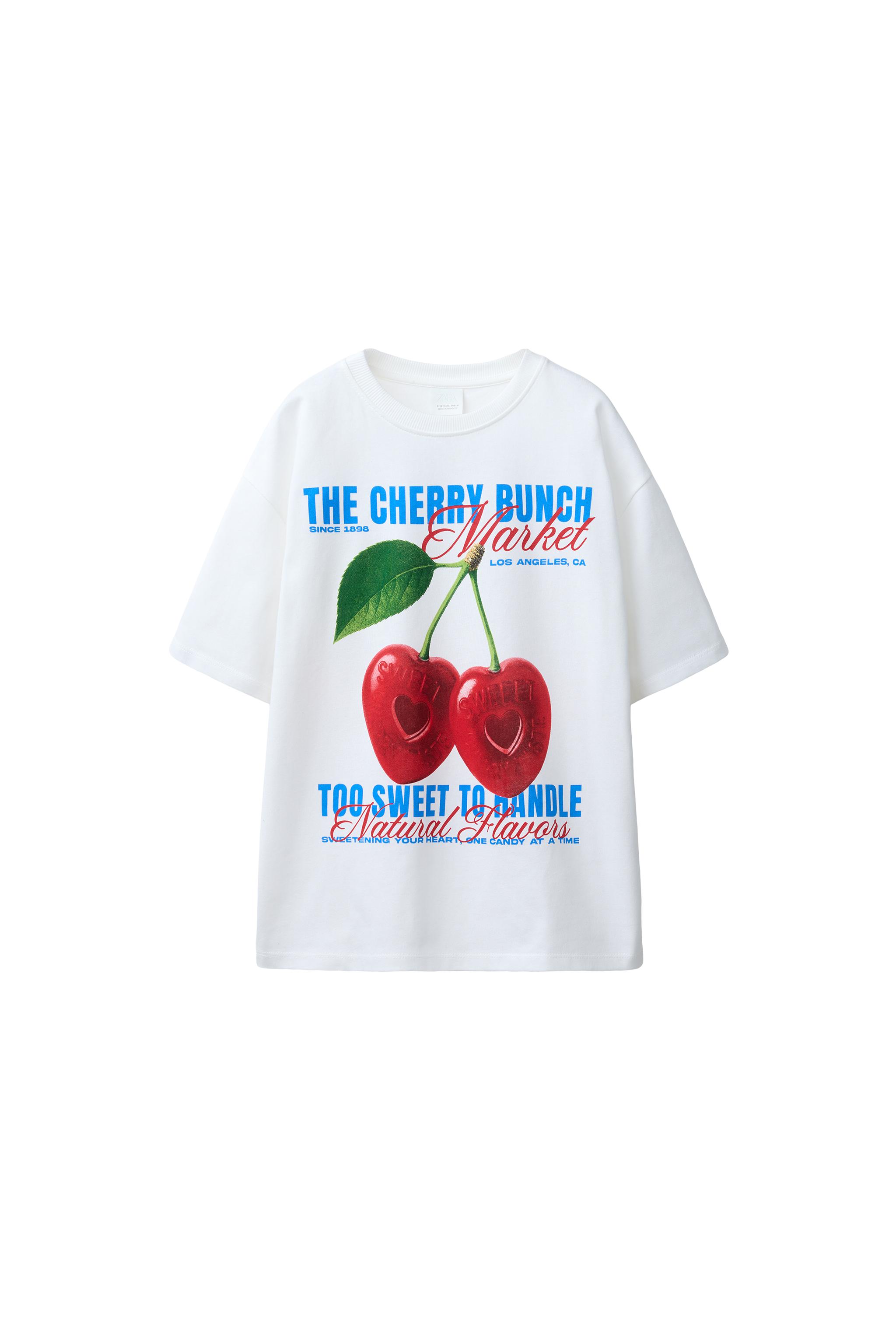 CHERRY AND SWEET PRINT T-SHIRT - White | ZARA South Africa